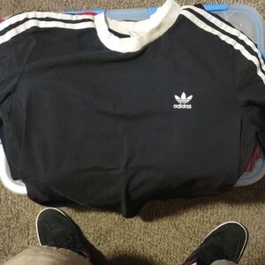 Adidas Black Crewneck with White Accents